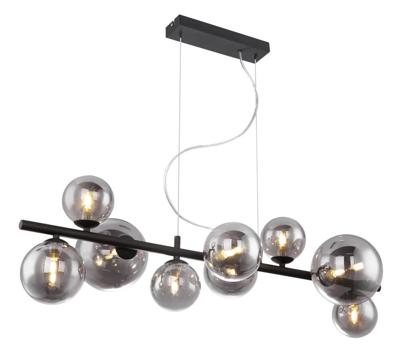 Globo Zwarte hanglamp met smoke glasRiha - 56133-9H