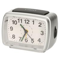 Gerimport Wekker - alarmklok - zwart/zilver - 11 cm - met verlichting en alarm
