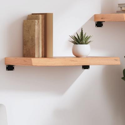 Wandschap 60x30x(2-6) cm behandeld massief eikenhout lichtbruin