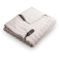 Duux Yentl Overblanket Stripped Rabbit Faux Fur (200 x 200) Elektrische deken Grijs