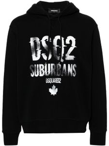 DSQUARED2 hoodie en coton à logo imprimé - Noir