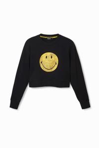 Sweatshirt met Smiley - BLACK - M