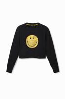 Sweatshirt met Smiley - BLACK - XS