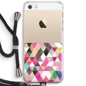 Gekleurde driehoekjes: iPhone 5 / 5S / SE Transparant Hoesje met koord