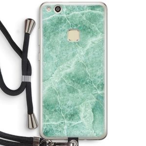 Groen marmer: Huawei Ascend P10 Lite Transparant Hoesje met koord