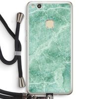 Groen marmer: Huawei Ascend P10 Lite Transparant Hoesje met koord