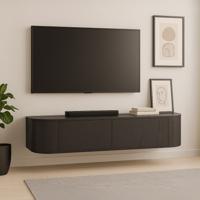 Livingfurn Hangend TV-meubel 'Novero' Eiken, 140cm, kleur Espresso
