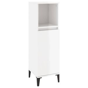 The Living Store Badkaast 1X2 - 30x30x100cm - Hoogglans Wit