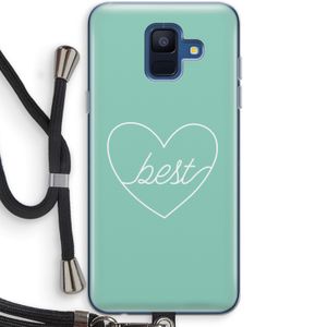 Best heart pastel: Samsung Galaxy A6 (2018) Transparant Hoesje met koord