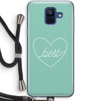 Best heart pastel: Samsung Galaxy A6 (2018) Transparant Hoesje met koord
