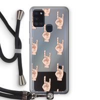 Rock: Samsung Galaxy A21s Transparant Hoesje met koord