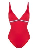 Tommy Hilfiger maillot de bain rayé à col v - Rouge - thumbnail