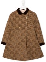 Gucci Kids x Angela Lynne manteau Double G en jacquard - Tons neutres