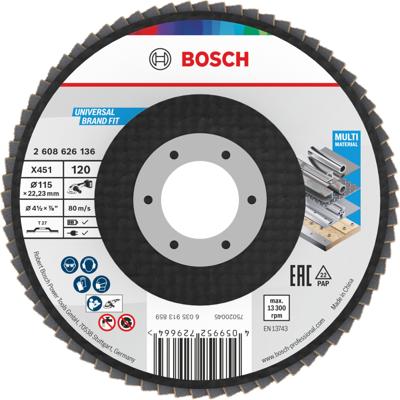 Bosch Accessoires X451 Lamellenschuurschijf | 115 x 22,23 mm | G120 | T27 - 2608626136
