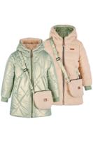 NoNo winter winterjas meisjes - groen - Betty - omkeerbaar, capuchon, middellang + tas