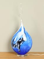 Glaskunst Schemerlamp blauw/zwart