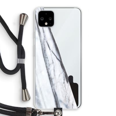 Gestreepte marmer: Pixel 4 XL Transparant Hoesje met koord