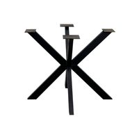 Zwarte stalen matrix tafelpoot hoogte 74 cm en breedte/diepte 80 cm (koker 8 x 4 cm) - thumbnail