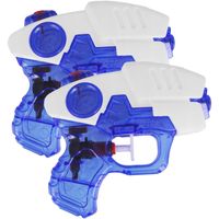 Waterpistooltje/waterpistool - 4x - blauw/wit - 12 cm - speelgoed - thumbnail