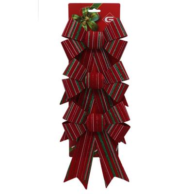 Decoratie strikken - 3x st - donkerrood - 15 x 24 cm - strikjes