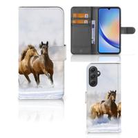 Samsung Galaxy A24 4G | Telefoonhoesje | Met pasjeshouder | Paarden