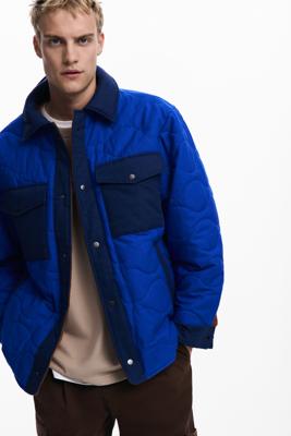Omkeerbare gewatteerde jas - BLUE - M
