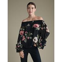 chiffon elegante bloemen elastische blouse met lange mouwen Lightinthebox