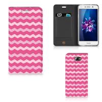 Huawei Y5 2 | Y6 Compact | Hoesje met Magneet | Waves Pink