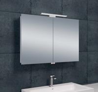 Spiegelkast Bright | 90x60 cm | 2 Deuren | Directe LED verlichting | Aluminium