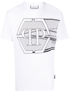 Philipp Plein t-shirt à logo imprimé Skull&Bones - Blanc