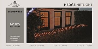 Netverlichting 240l/80x500cm haagnet led warm wit - Coenbakker