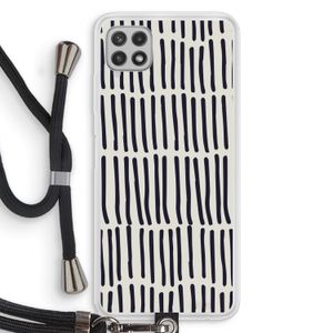 Moroccan stripes: Samsung Galaxy A22 4G Transparant Hoesje met koord