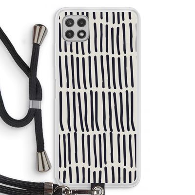 Moroccan stripes: Samsung Galaxy A22 4G Transparant Hoesje met koord