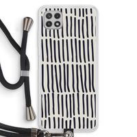 Moroccan stripes: Samsung Galaxy A22 4G Transparant Hoesje met koord