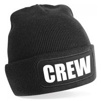 Muts crew zwart voor volwassenen - Winter accessoires Muts crew zwart voor volwassenen - Winter accessoires