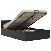 Bedframe met opslag hydraulisch kunstleer grijs 140x200 cm