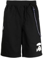 AAPE BY *A BATHING APE® short en coton à logo imprimé - Noir - thumbnail