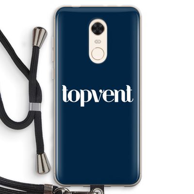 Topvent Navy: Xiaomi Redmi 5 Transparant Hoesje met koord