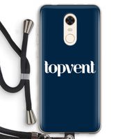 Topvent Navy: Xiaomi Redmi 5 Transparant Hoesje met koord