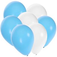 Oktoberfest/beieren thema kleuren ballonnen 90x stuks blauw/wit