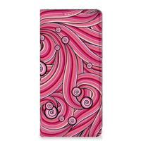 Samsung Galaxy A71 Bookcase Swirl Pink - thumbnail