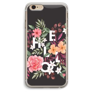 Hello in flowers: iPhone 6 Plus / 6S Plus Transparant Hoesje
