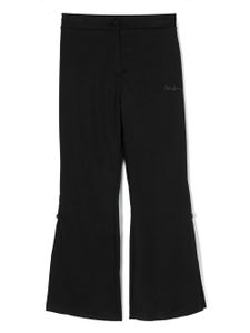 Pinko Kids pantalon évasé à logo brodé - Noir