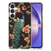 Samsung Galaxy A55 | TPU Hoesje | Pauw met Bloemen