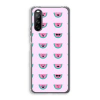 Smiley watermeloenprint: Sony Xperia 10 III Transparant Hoesje