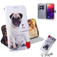 Mopshond patroon gekleurde tekening horizontale Flip lederen case voor Huawei Honor View 20 met houder & card slots & portemonnee