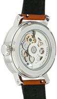 Fossil Dames ME3109 origineel Boyfriend Automatic Skeleton Dial bruin lederen horloge