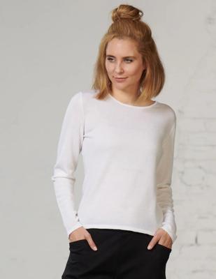 Basic Trui Merino Wol Kokon Zwo Kleur Gebroken wit Maat Medium