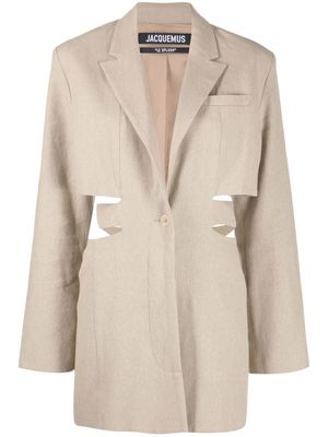 Jacquemus robe courte à découpe au dos - Tons neutres