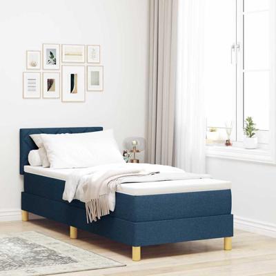 Boxspringbed met matras met matras Blauw 80 x 200 cm Stof